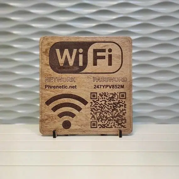 Laser cut and engraved wood