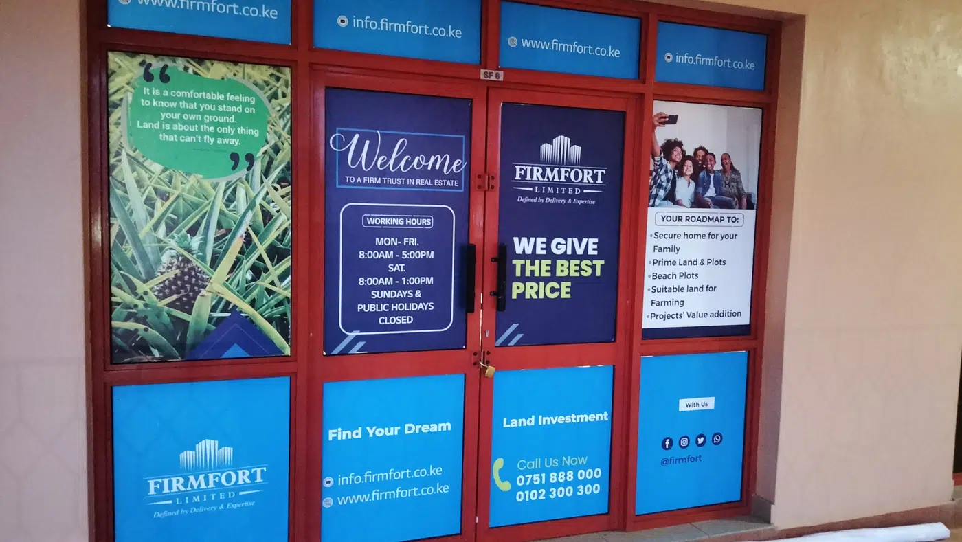 Office window graphics installation