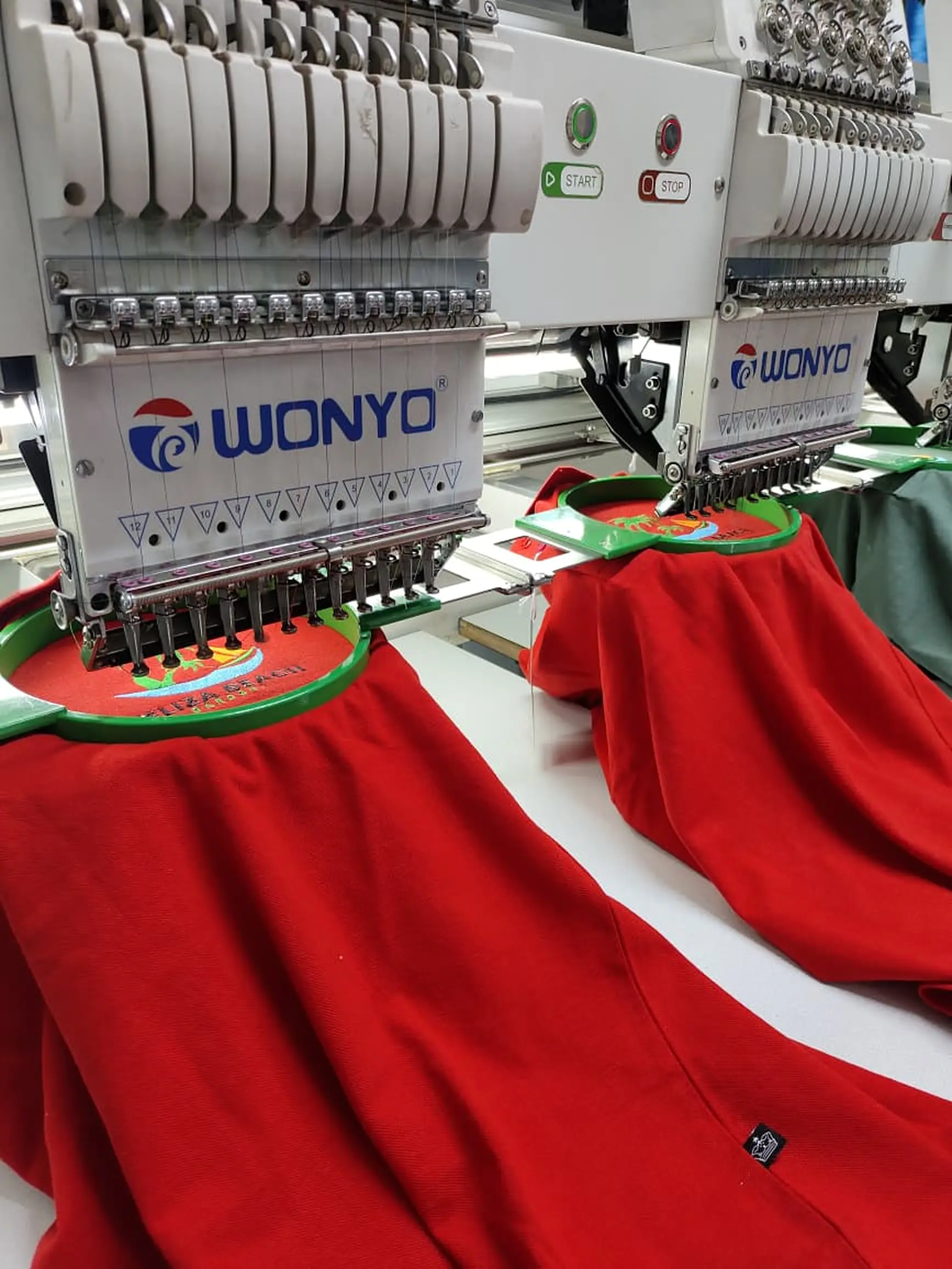 Multi-head embroidery machine red polo shirts Nairobi